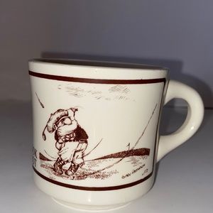 Vintage Gary Patterson coffee mug hook shot golfer